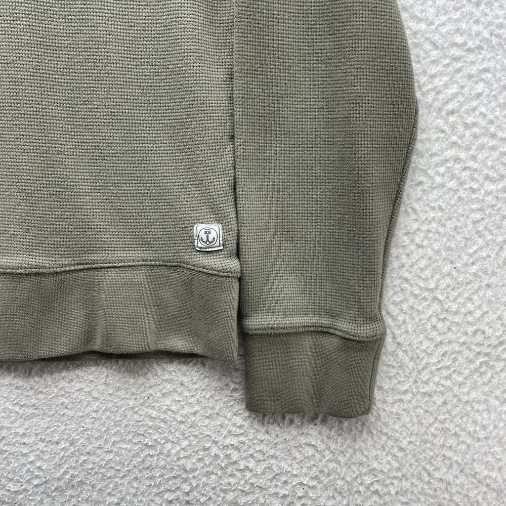 Iron And Resin Sweater Mens XL X-Large Army Green Waffle Knit Thermal Pullover - Picture 2 of 10